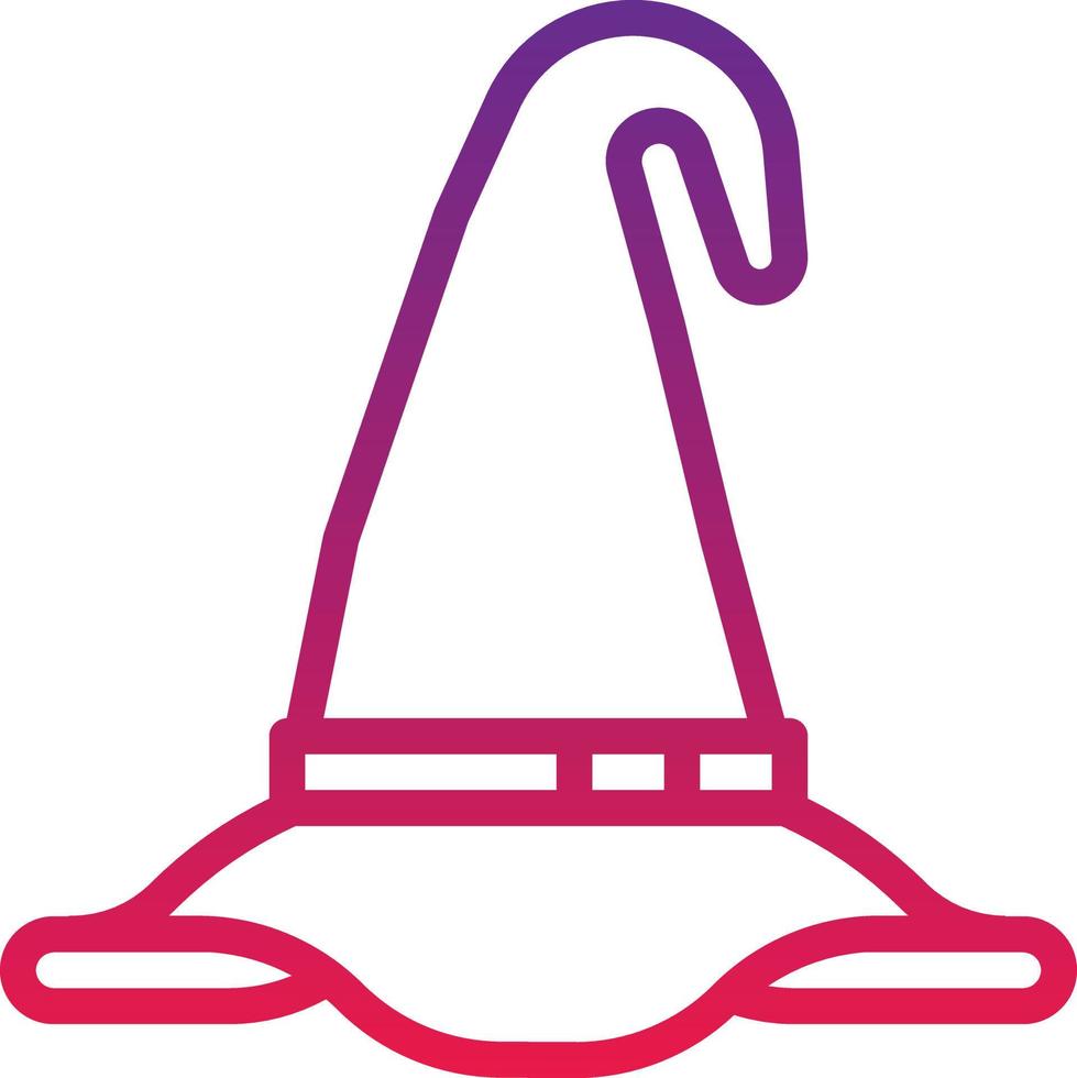 hat wizard witch magic halloween - gradient icon vector