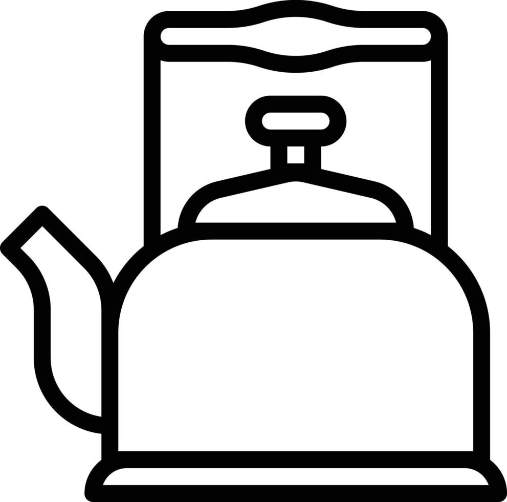 kettle boil water hot kitchen - outline icon vector