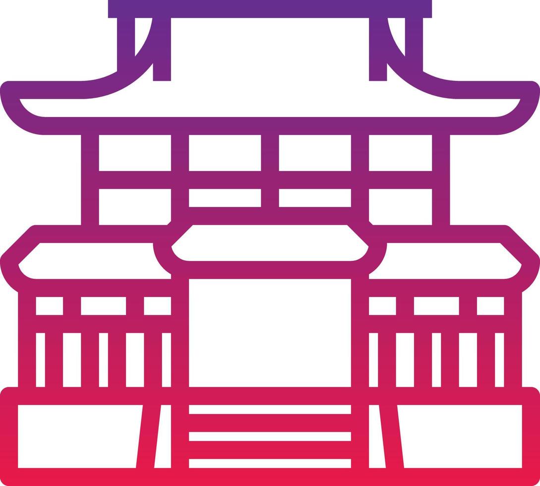 temple monk religion ceremony japan - gradient icon vector