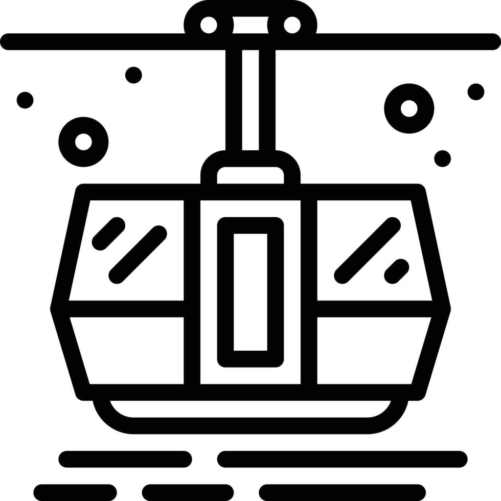 ropeway tourism travel cable entertainment - outline icon vector