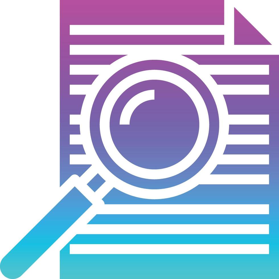 search report magnifying glass data creative - solid gradient icon vector