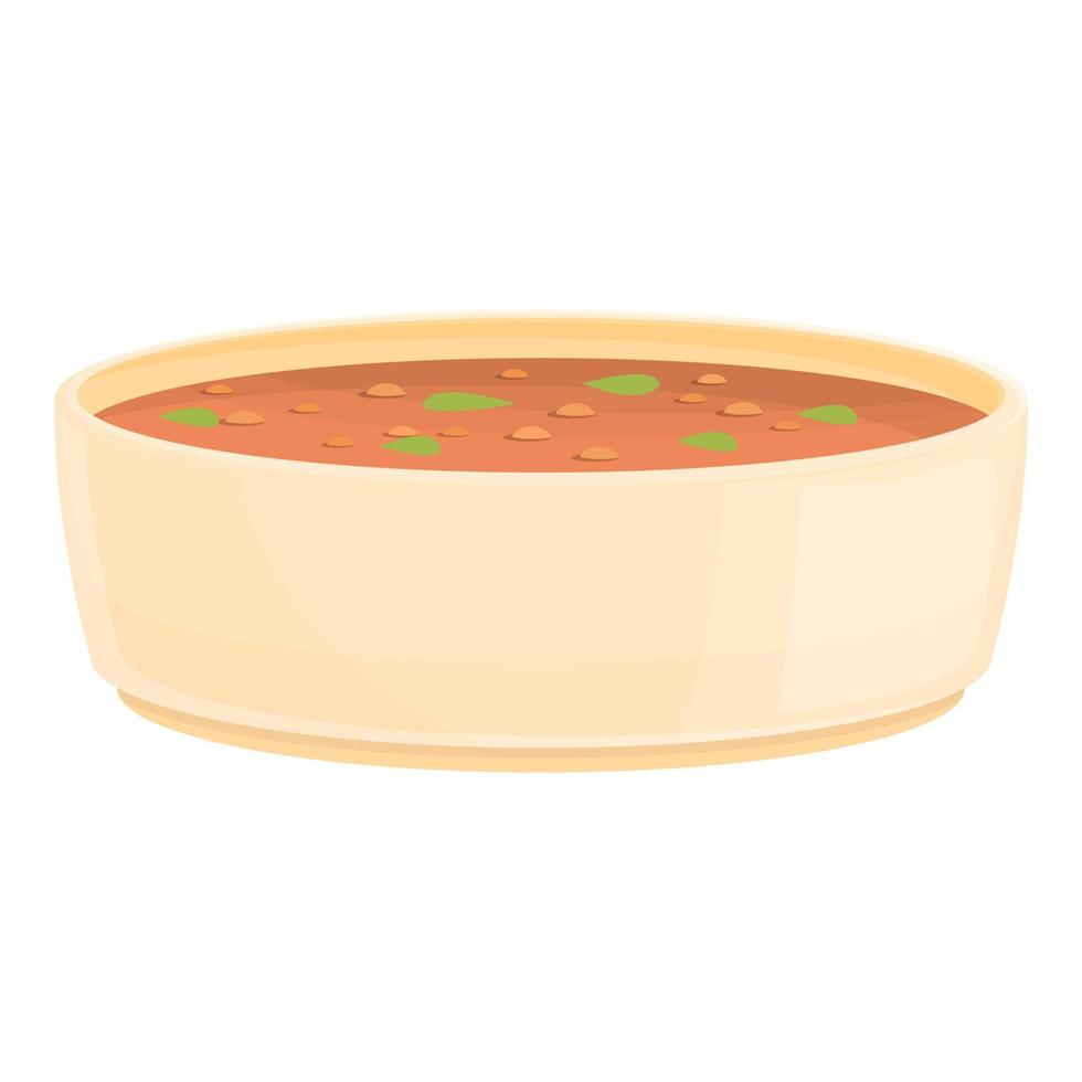 Lentil soup icon cartoon vector. Lentil bowl soup vector