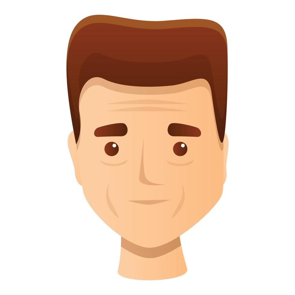 hombre, arrugas, icono, caricatura, estilo vector