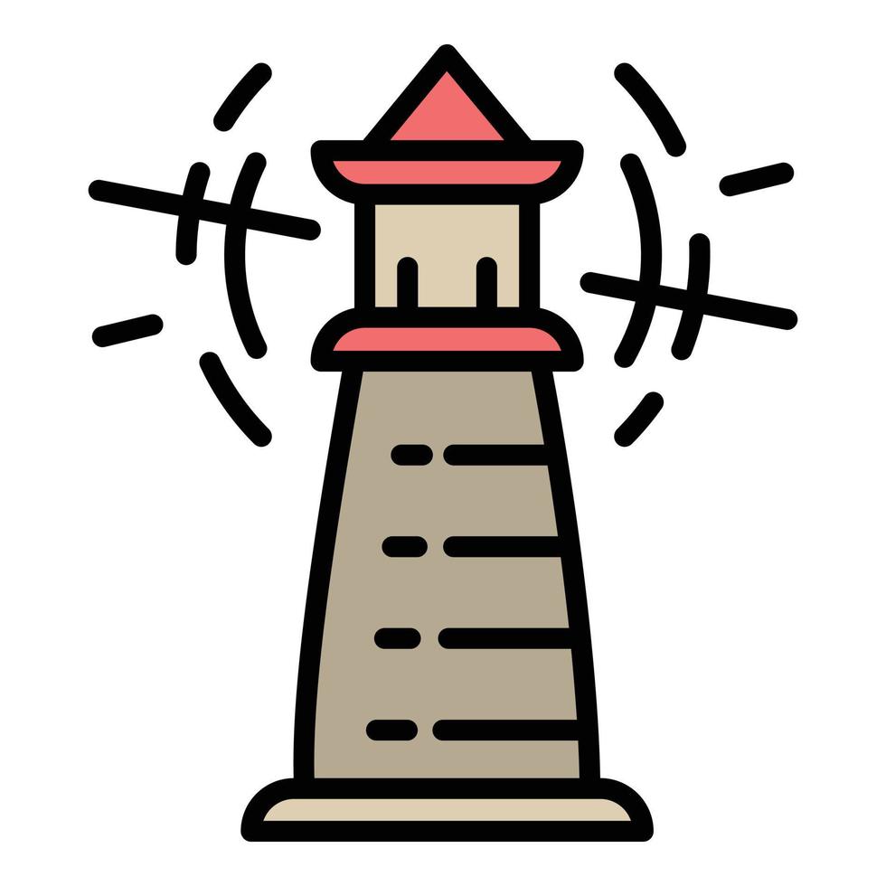 Radar lighthouse icon, outline style vector