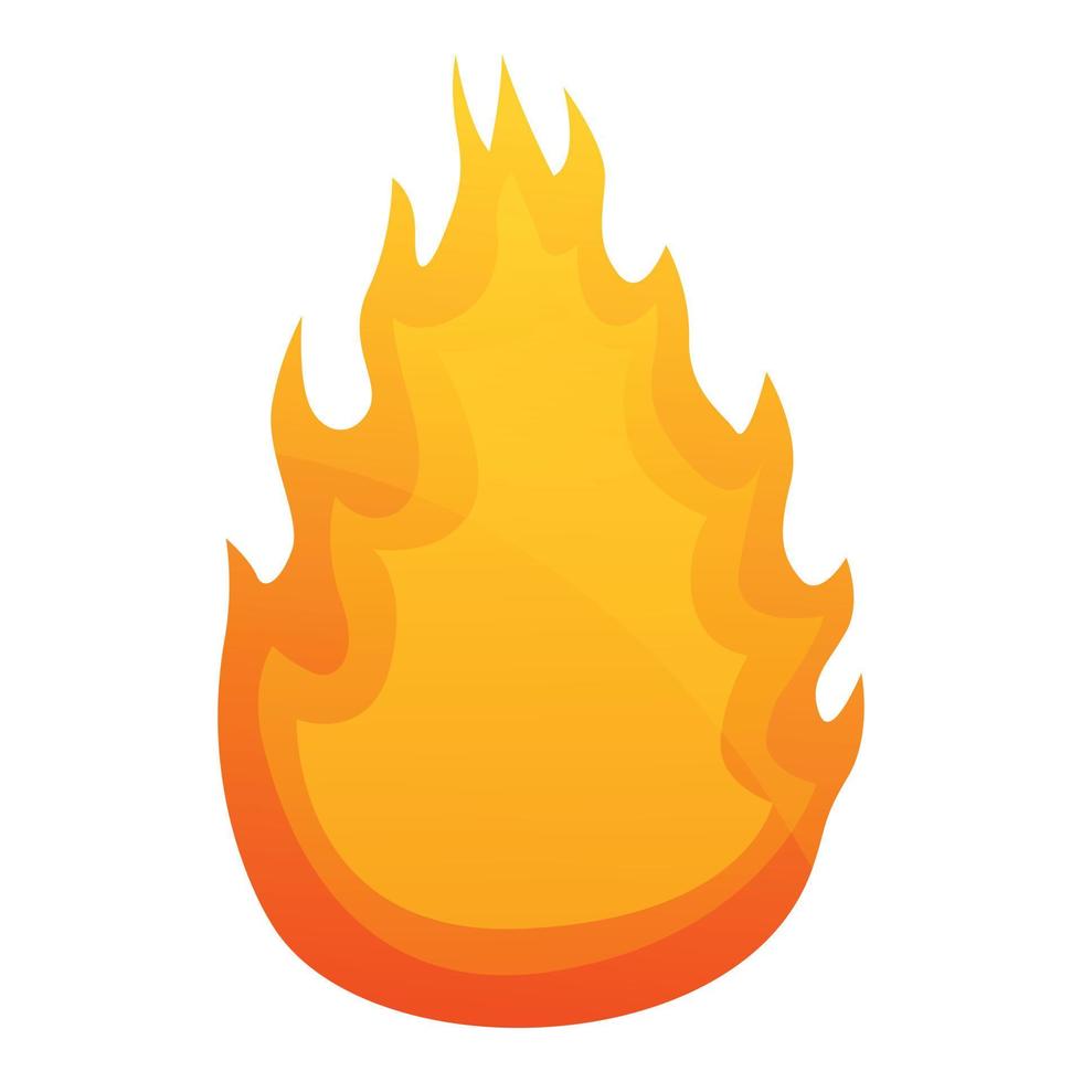 Energy fire flame icon, cartoon style vector