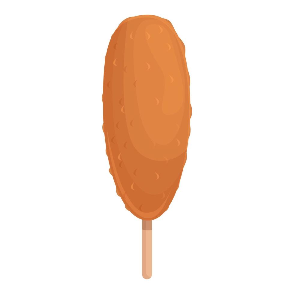 Corn dog meal icon cartoon vector. Hot food vector