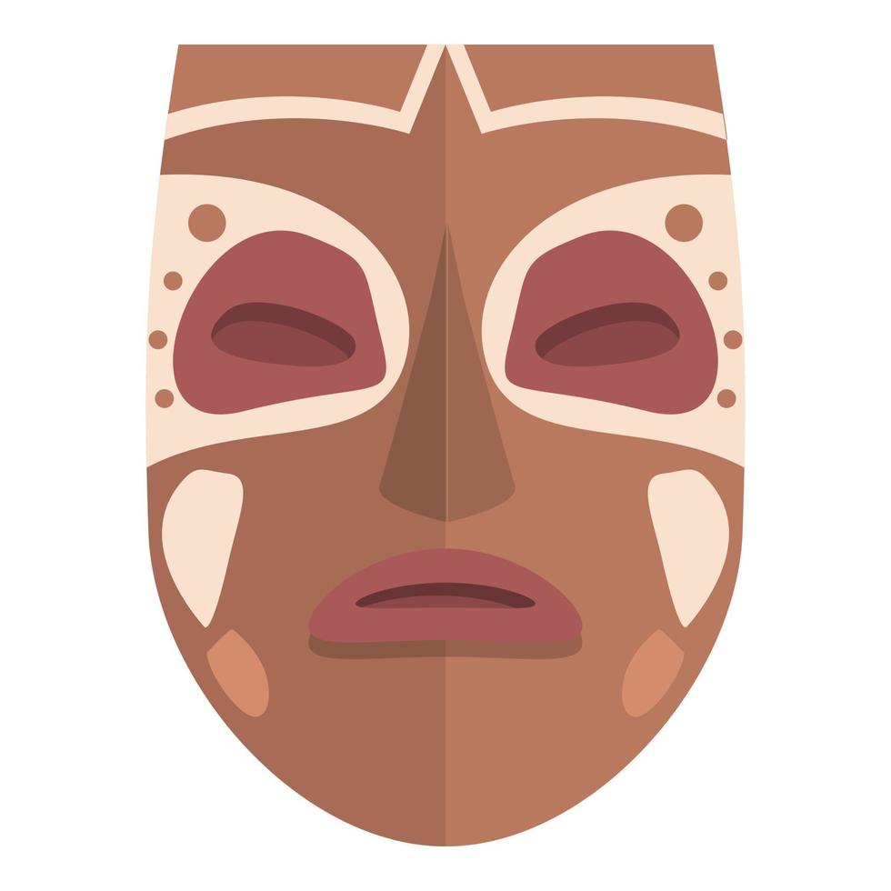 Tribal mask icon cartoon vector. African art vector