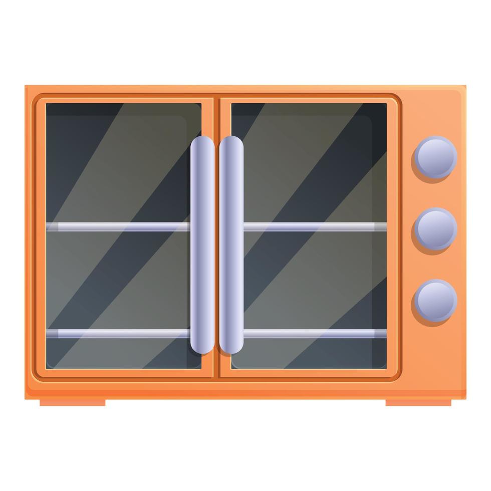 Grill convection oven icon, cartoon style vector