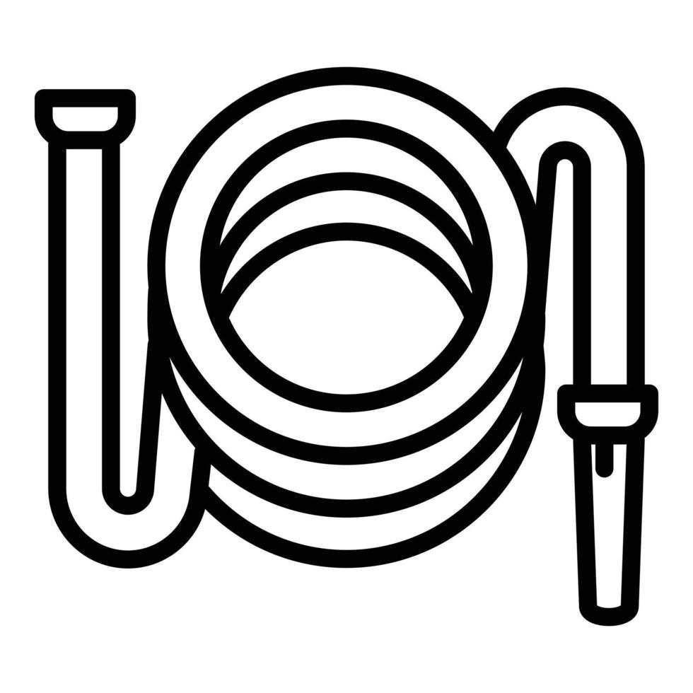 Garden hose icon, outline style vector