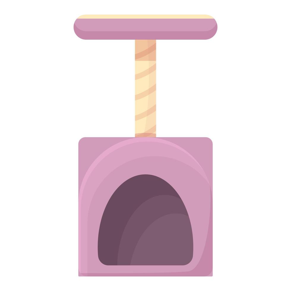 Pink cat house icon cartoon vector. Pet toy vector