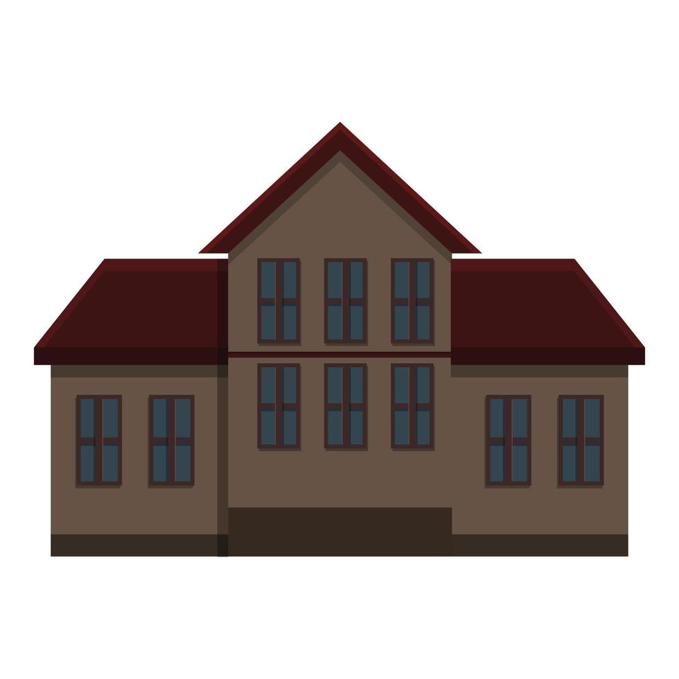 Halloween creepy house icon, cartoon style vector