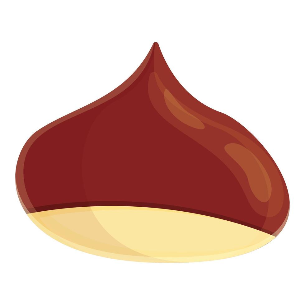 Chestnut bio icon, cartoon style vector