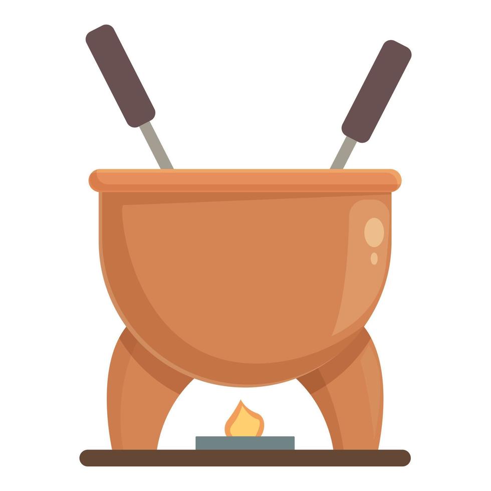 Fondue icon cartoon vector. Cheese food vector