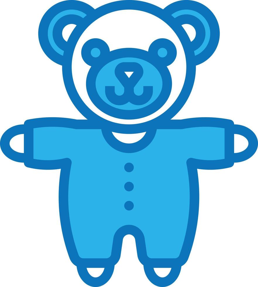 oso de peluche accesorios para bebés - icono azul vector