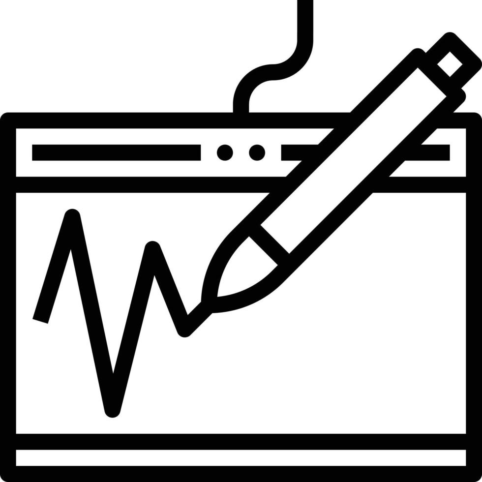 tablet pen writing computer accessory - outline icon vector