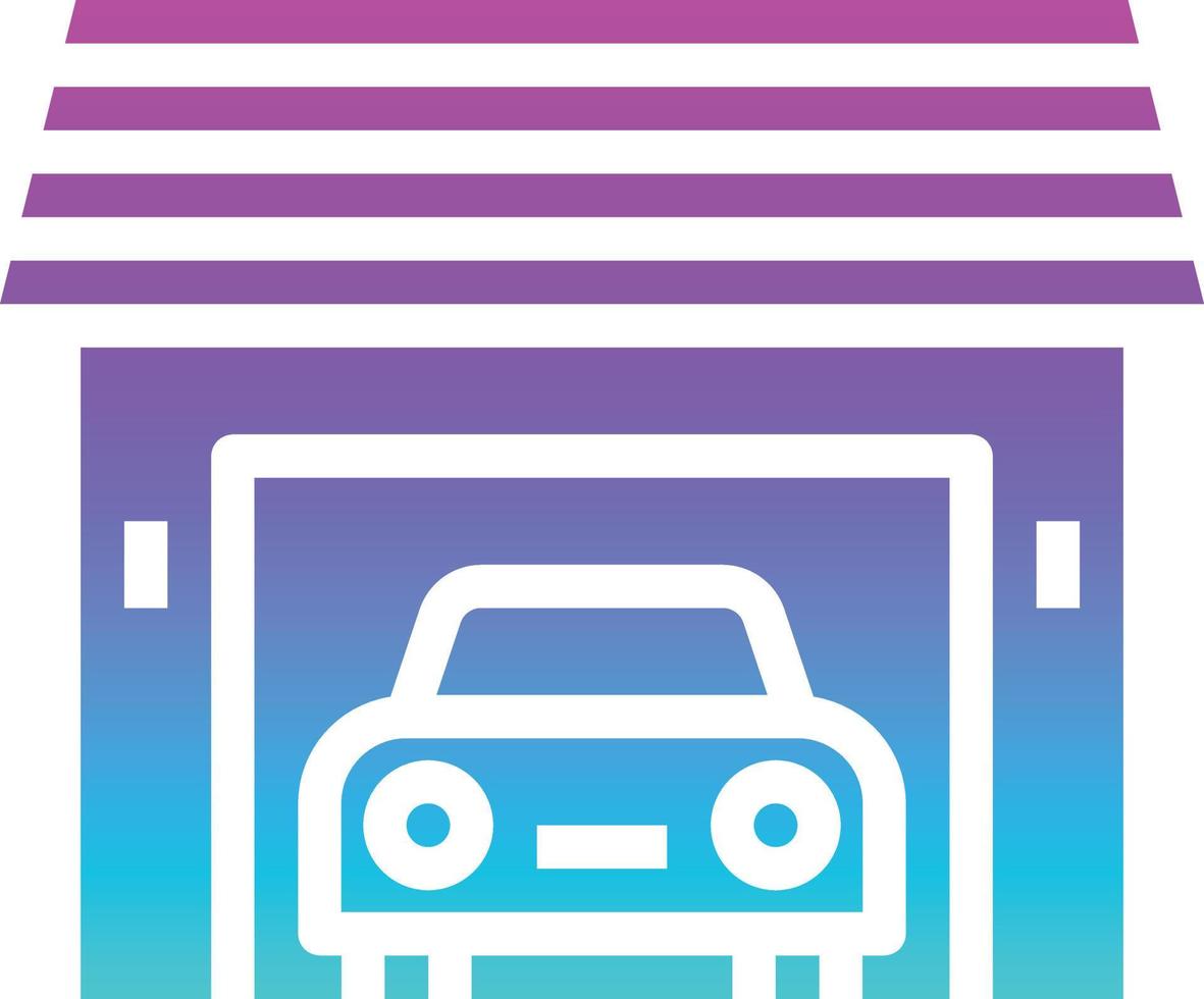 garage car park house building - solid gradient icon vector