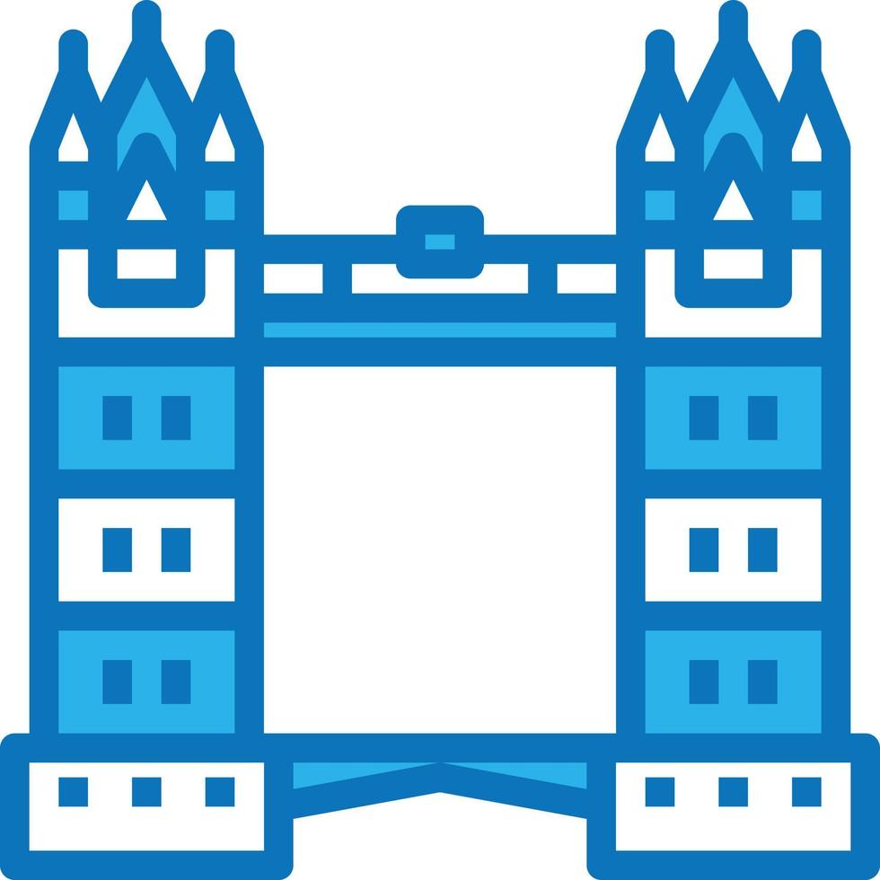 london bridge landmark england building - blue icon vector