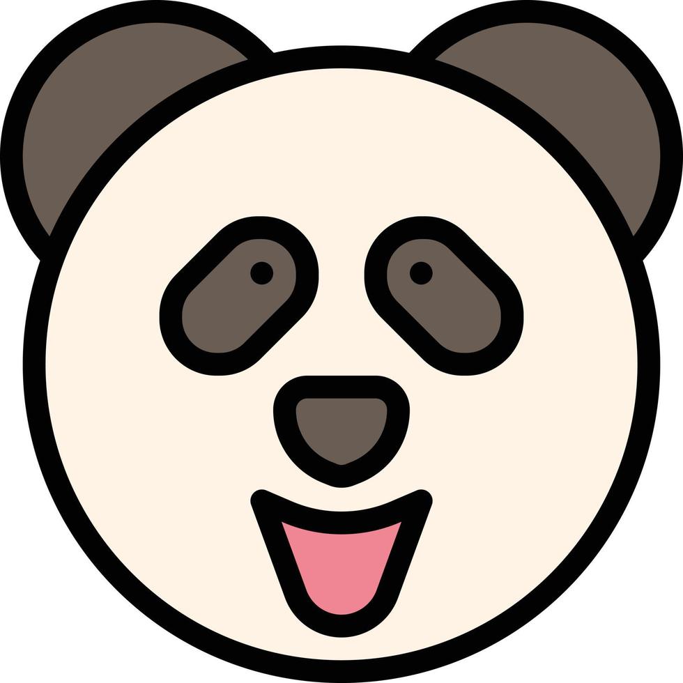 panda mammal bear animal china - filled outline icon vector