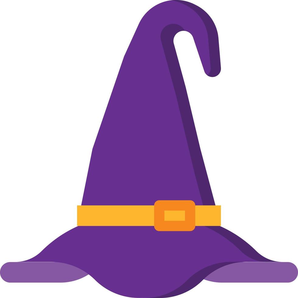 hat wizard witch magic halloween - flat icon vector