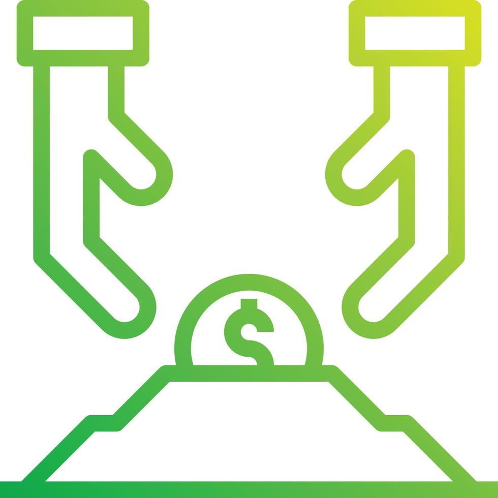 investment bury take money - gradient icon vector