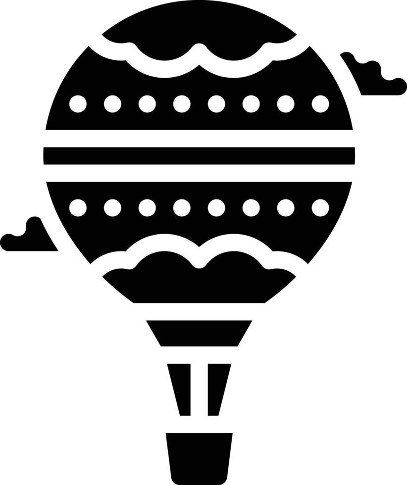 balloon hot air ride entertainment - solid icon vector