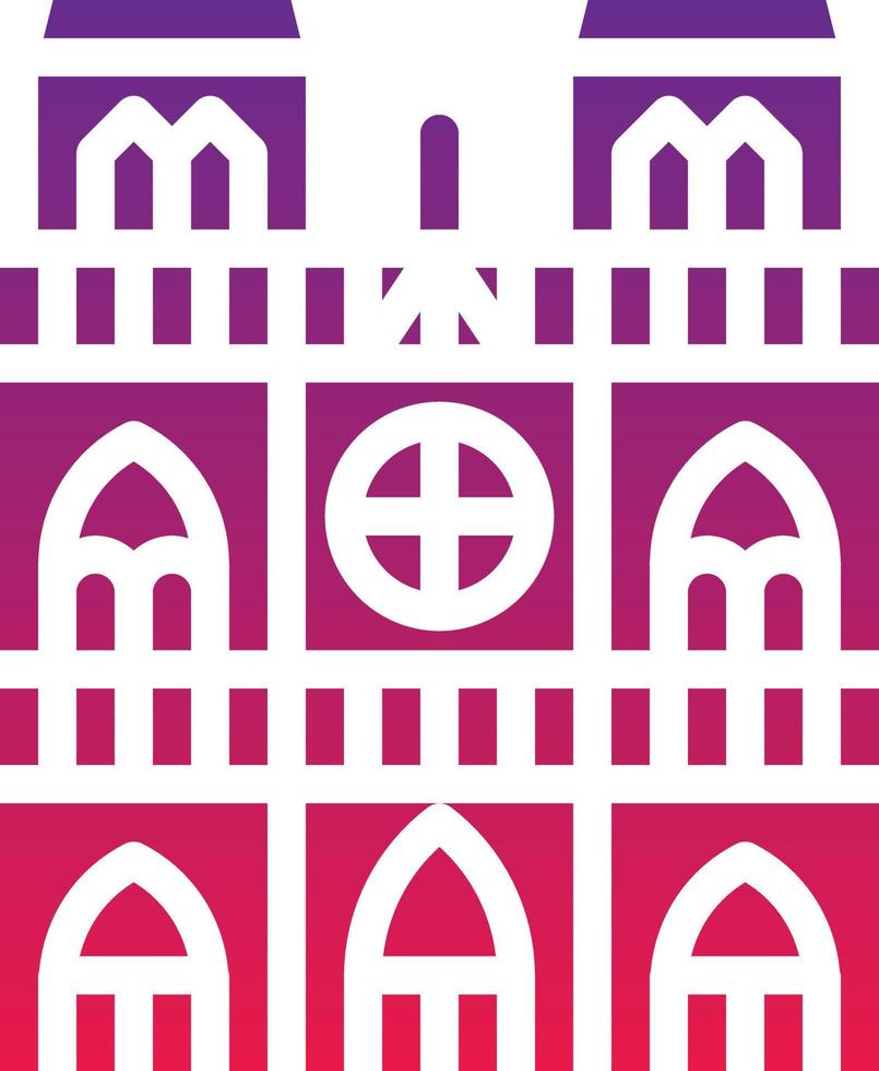 notre dame paris france landmark building - solid gradient icon vector