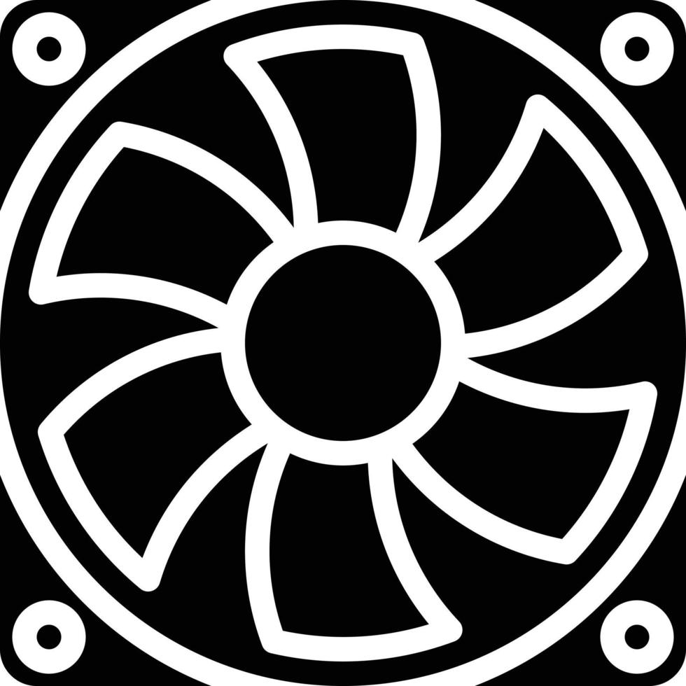 fan cooler cold computer accessory - solid icon vector