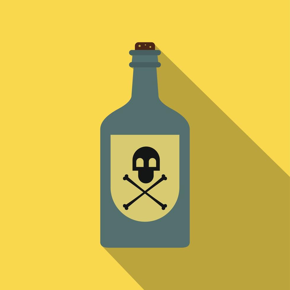 icono plano de botella de veneno vector