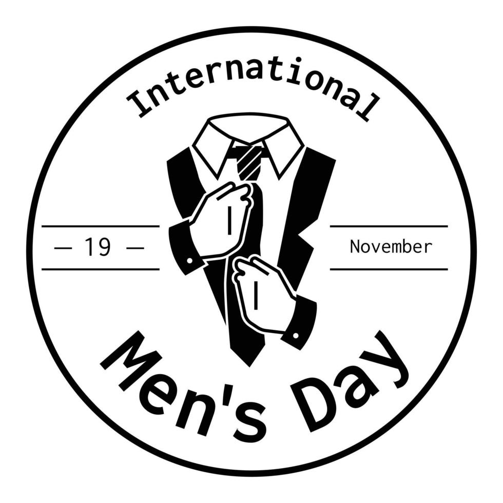 icono de traje de corbata del día internacional de los hombres, estilo simple vector