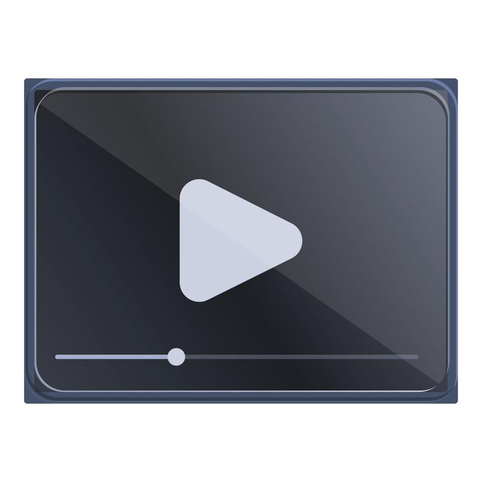 Online video editing icon, cartoon style vector
