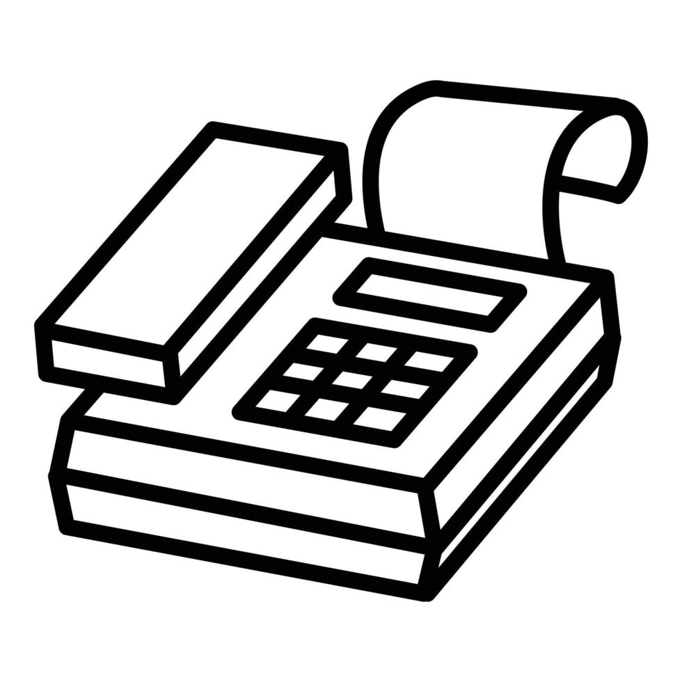 Fax icon, outline style vector