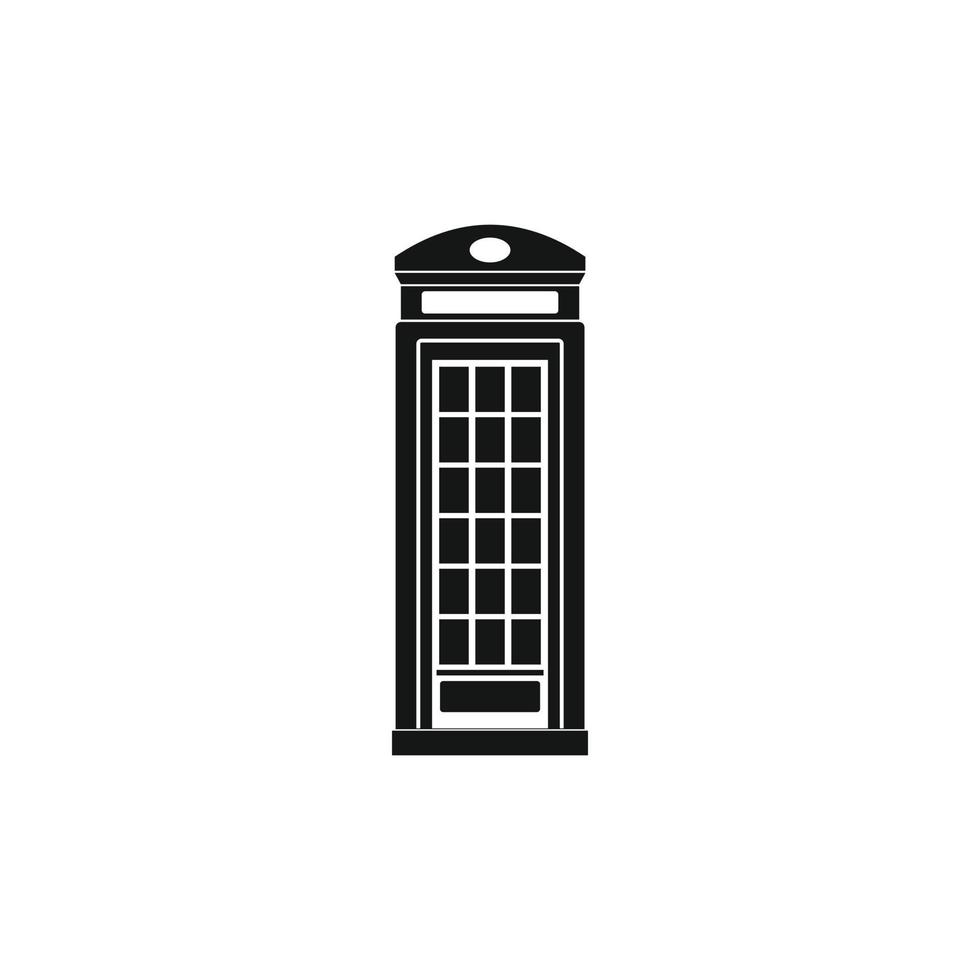 British phone booth icon, simple style vector