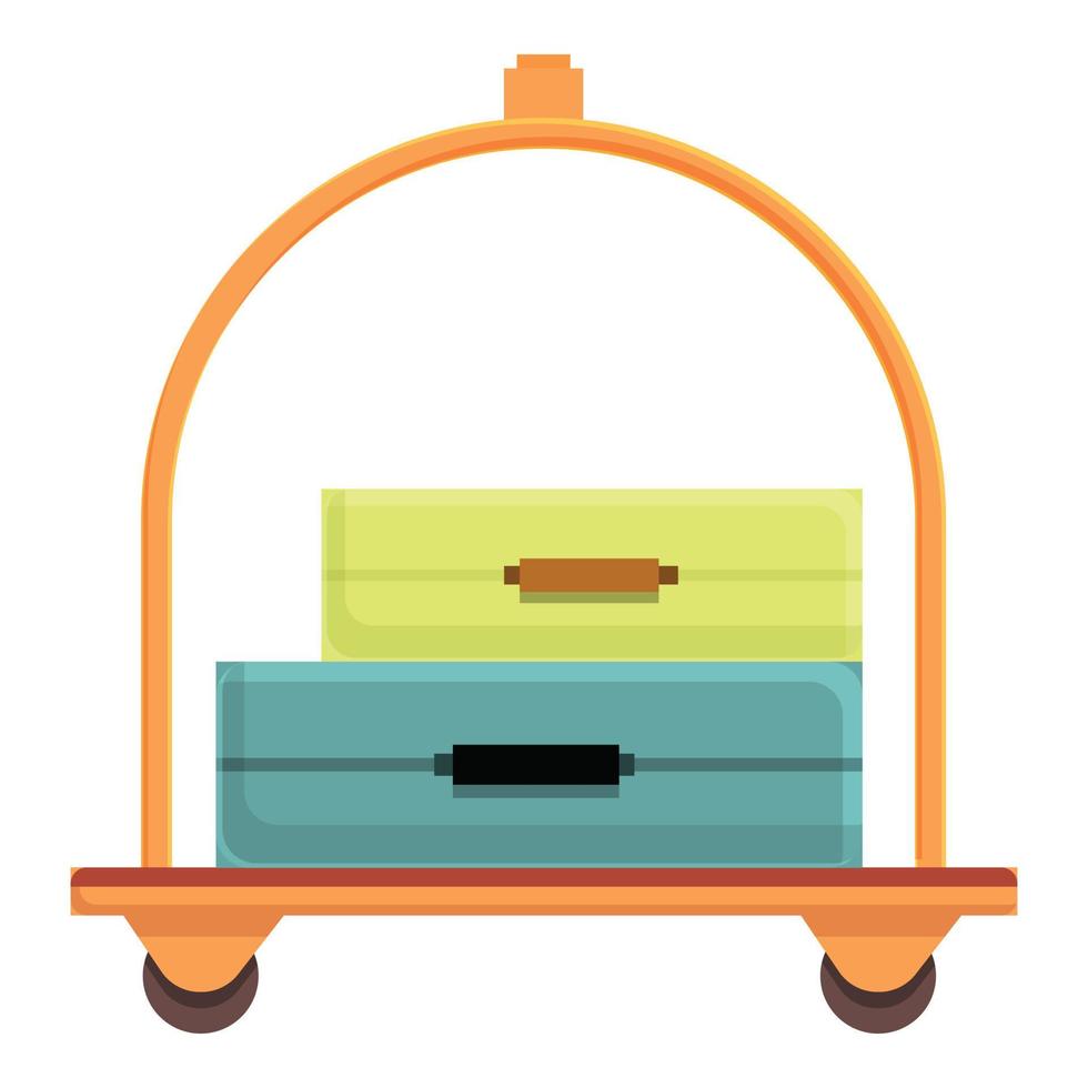 Luggage trolly icon cartoon vector. Trolley travel vector