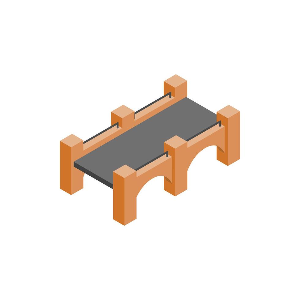 Stone bridge icon, isometric 3d style vector