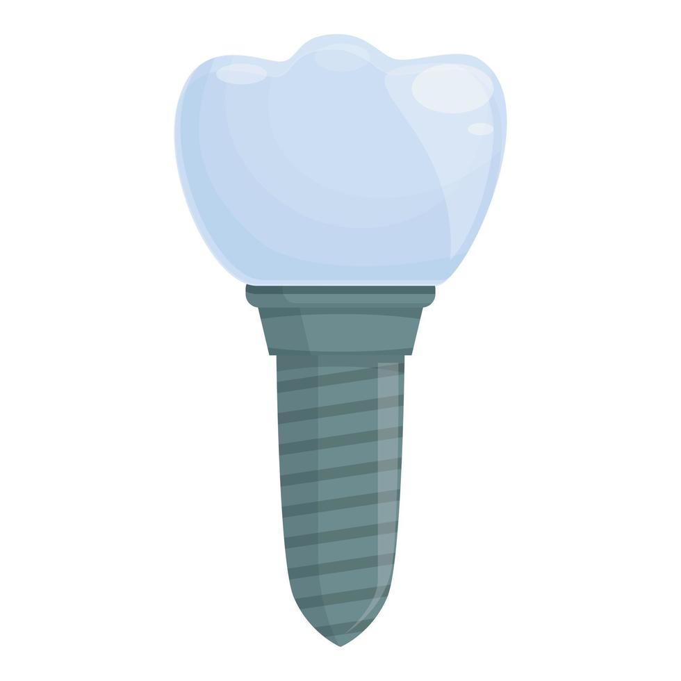 Tooth implant process icon cartoon vector. Dental crown vector