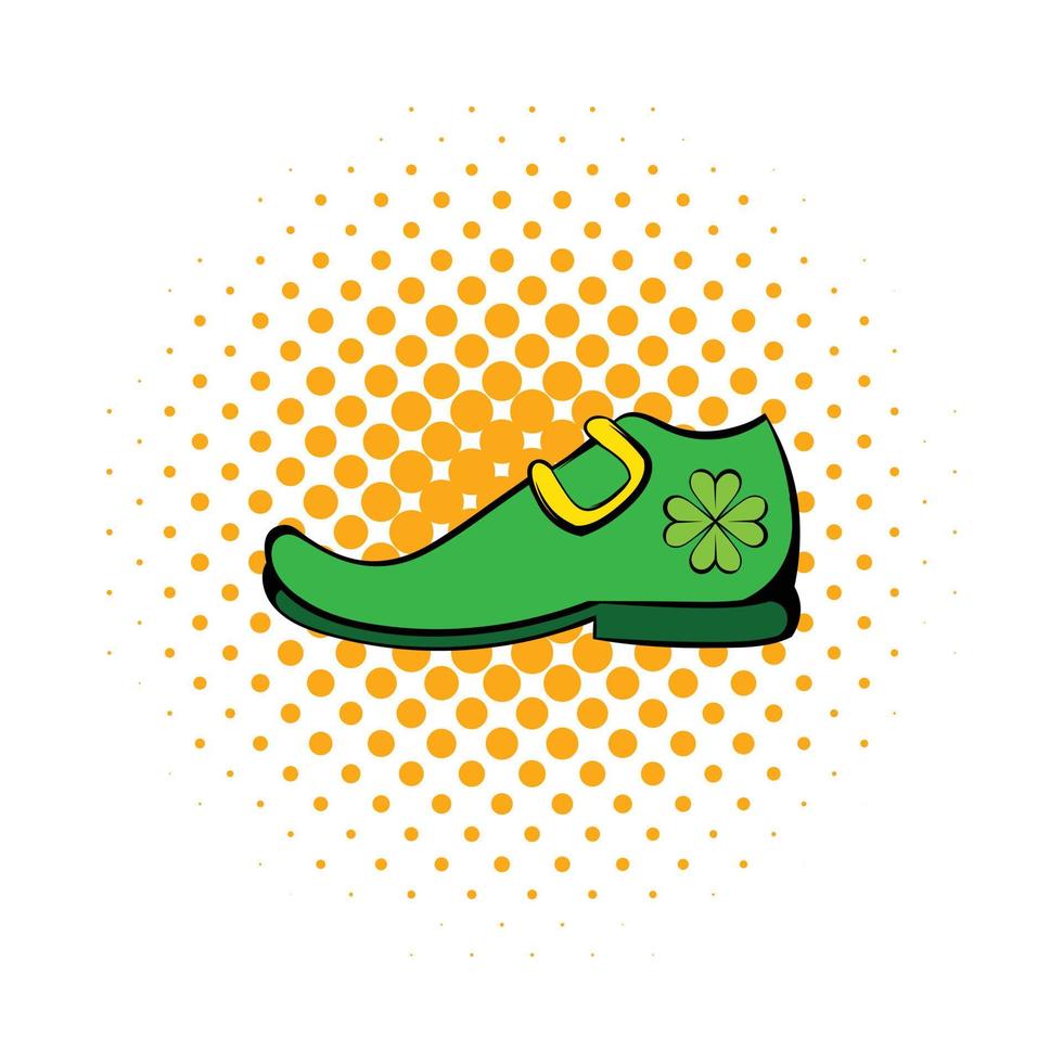 Leprechaun shoe icon, comics style vector