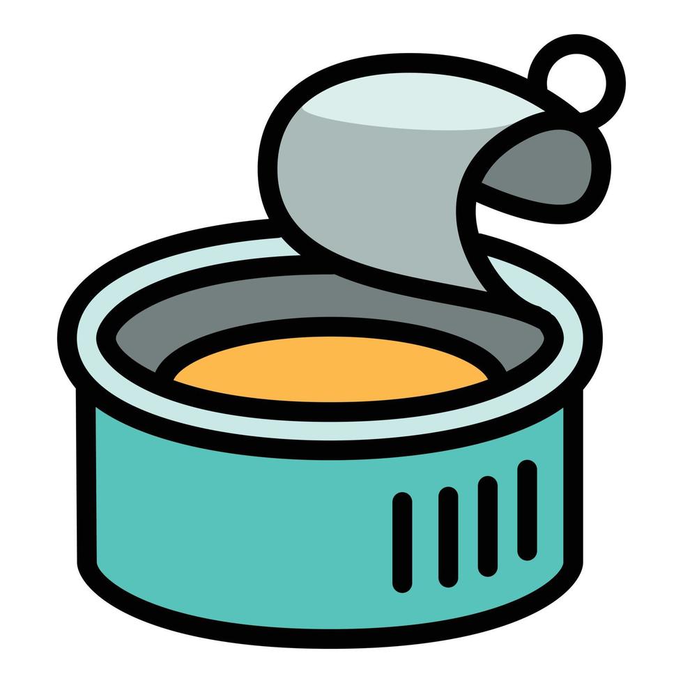 Fish tin can icon, outline style vector