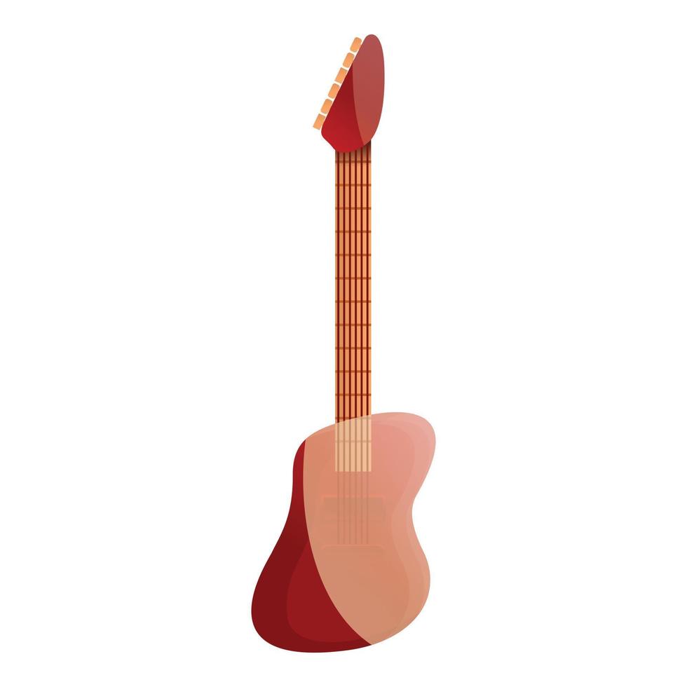 icono de guitarra, estilo de dibujos animados vector