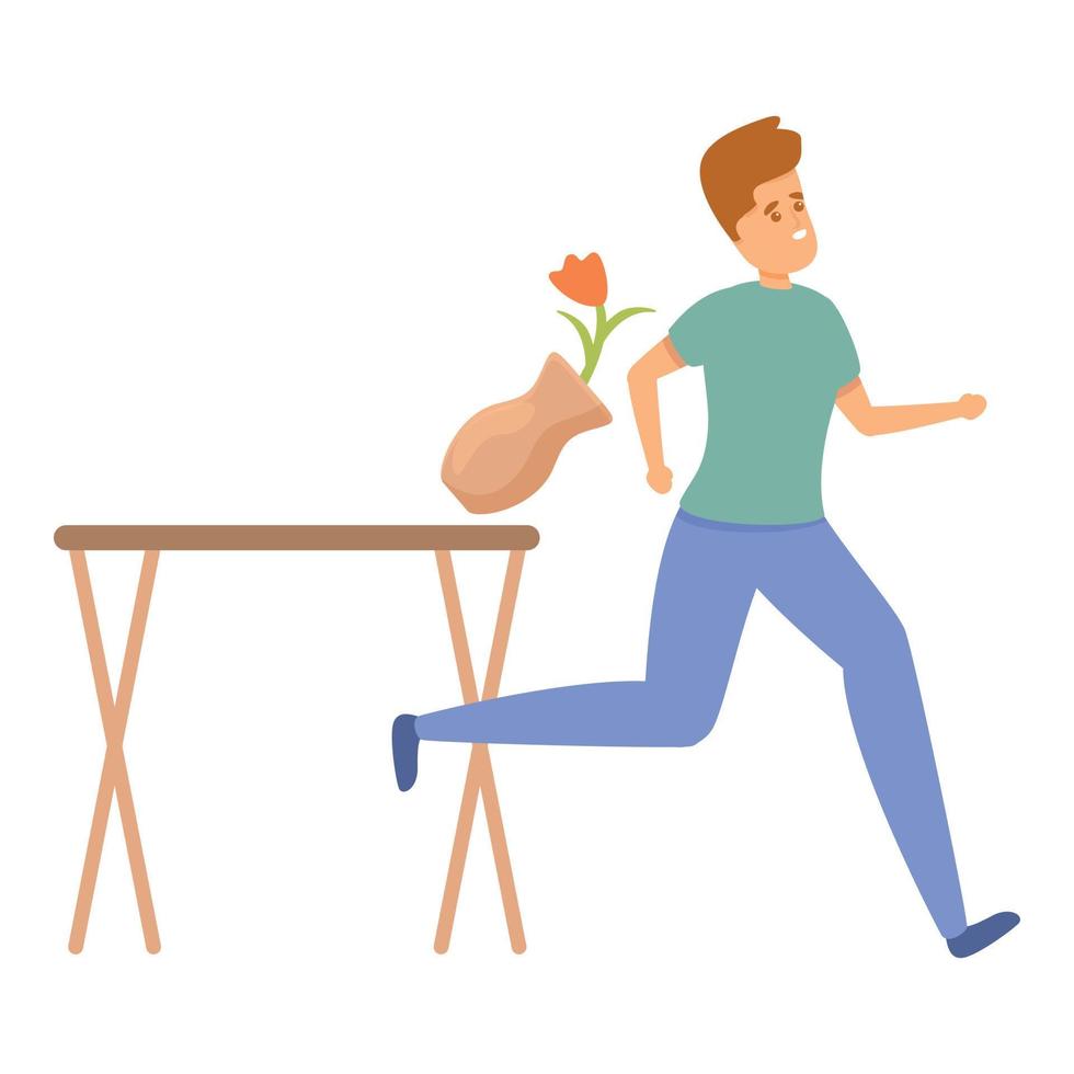 Stubborn child icon, cartoon style vector