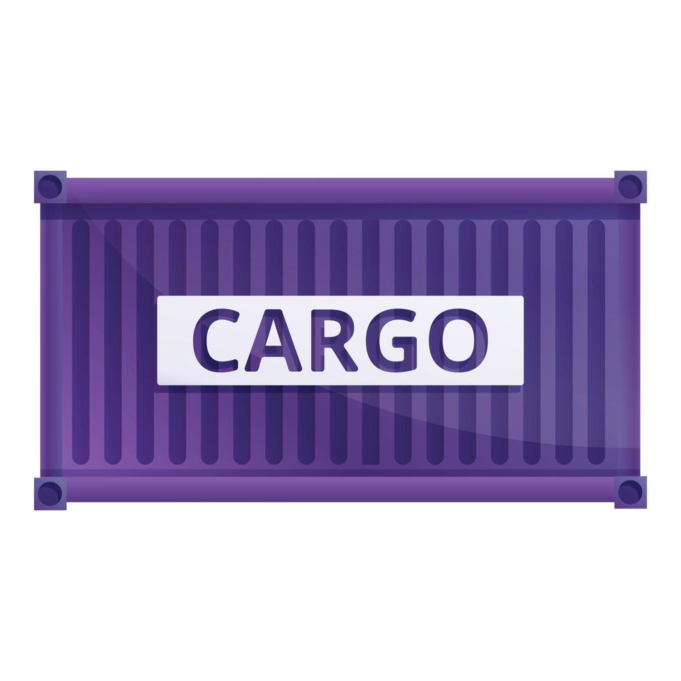 Storage cargo container icon, cartoon style vector