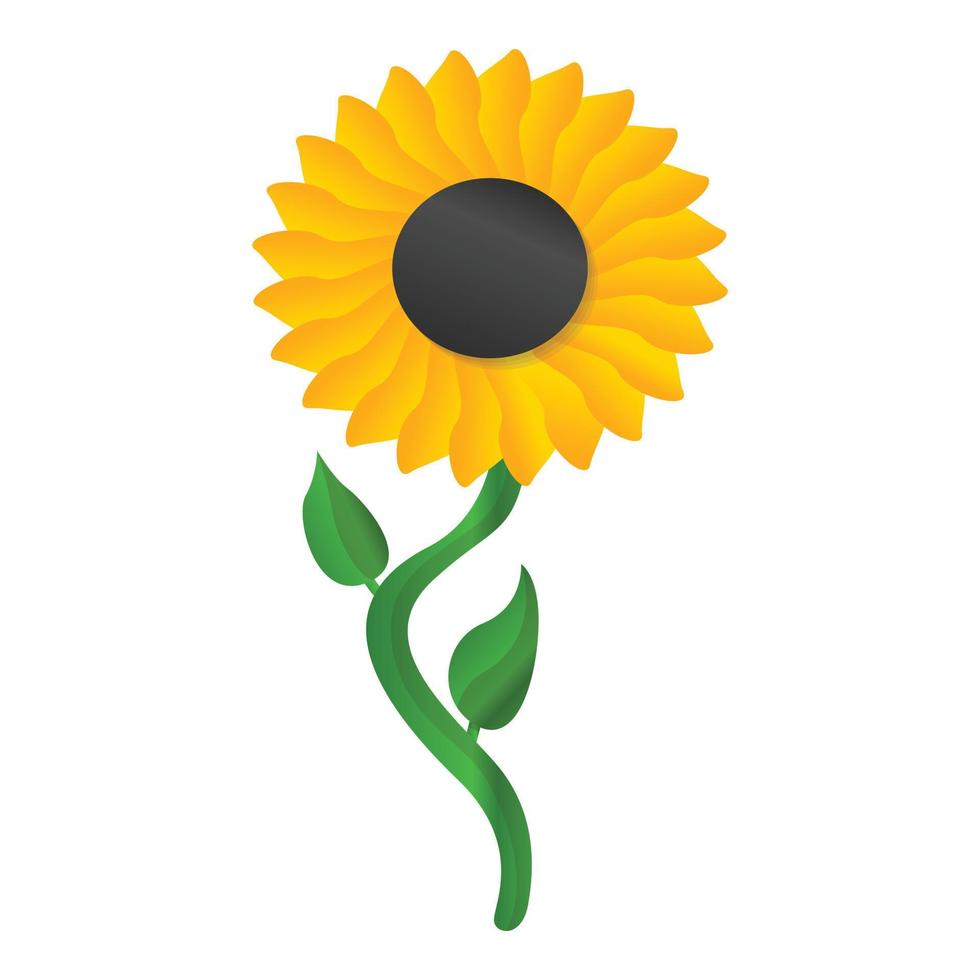 Sunflower icon, cartoon style vector