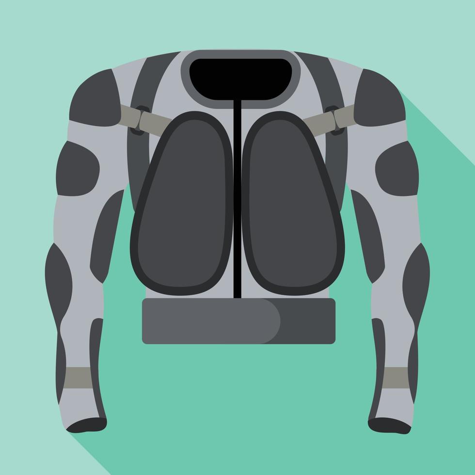 Ski protect sweater icon, flat style vector