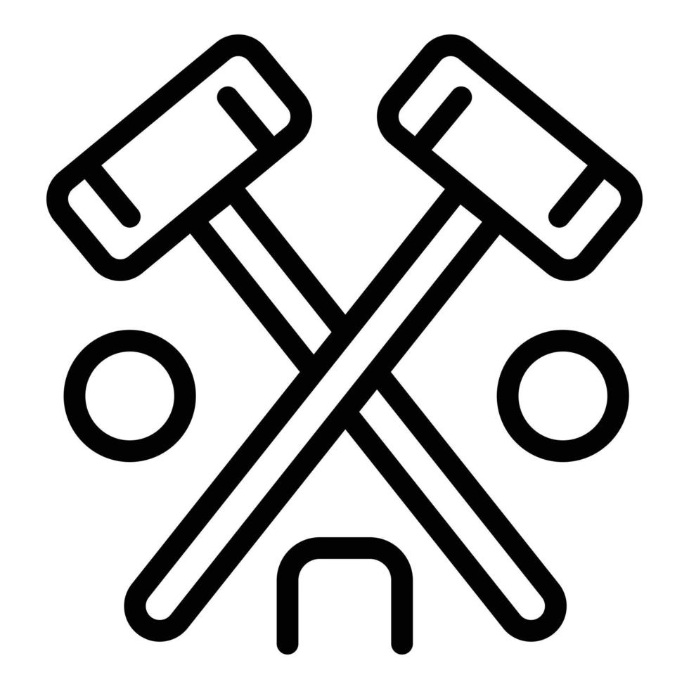 icono de croquet, estilo de contorno vector