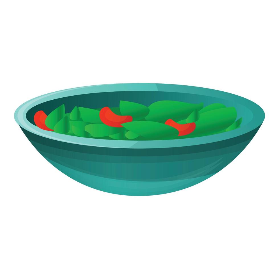 Spinach salad icon, cartoon style vector