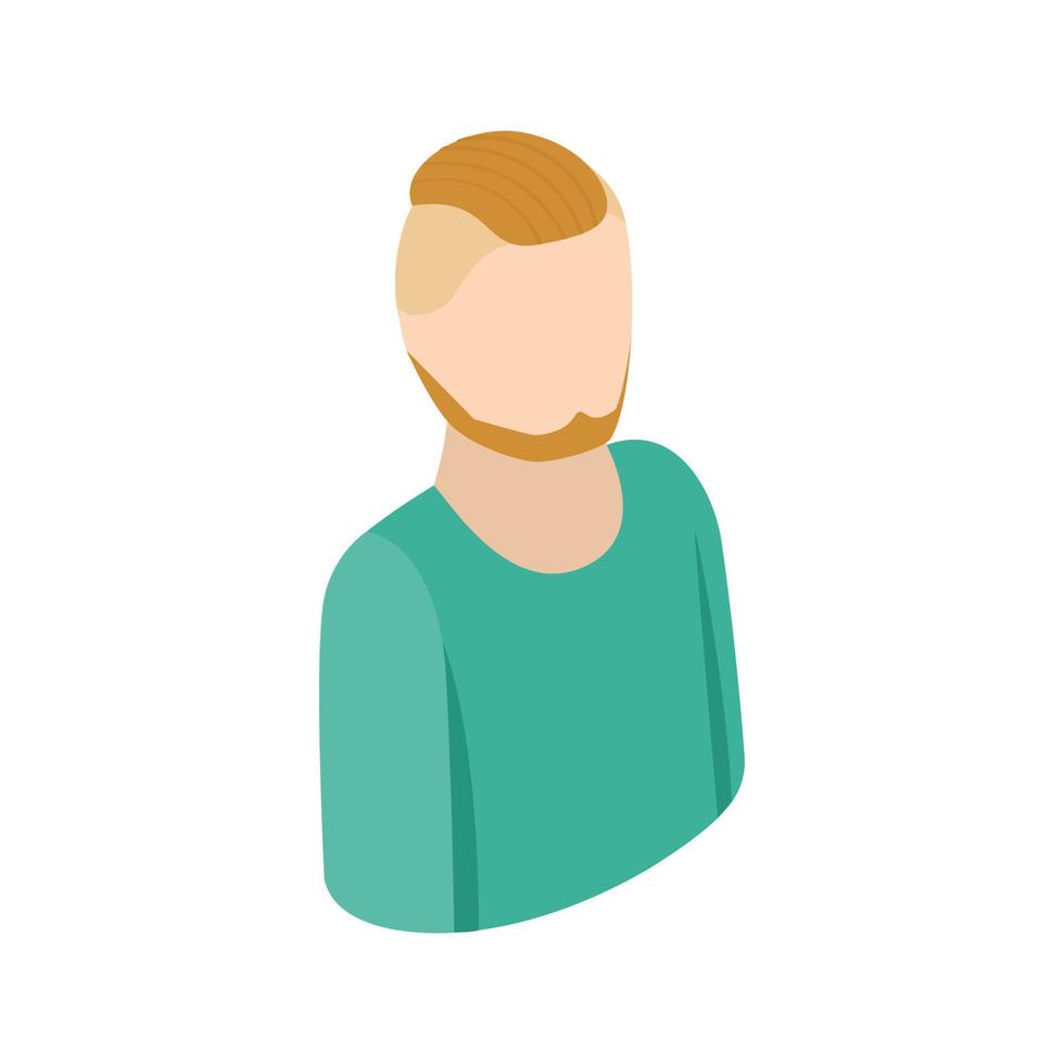 Man with a beard icon, isometric 3d style vector