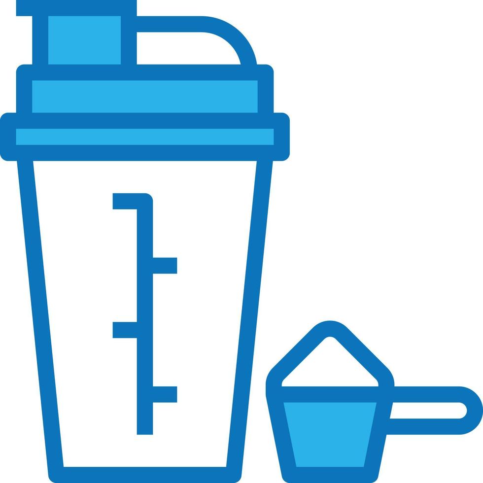 shaker bottle diet nutrition protien - blue icon vector