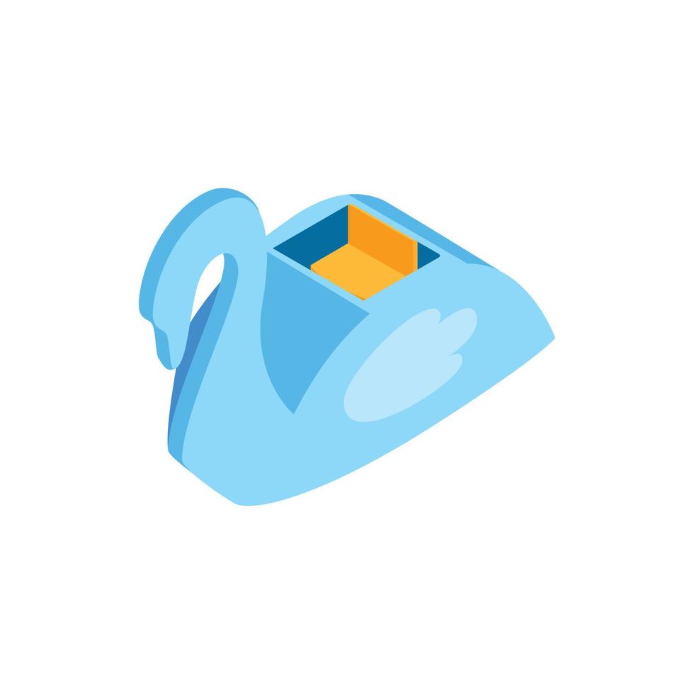 Swan children carousel isometric 3d icon vector