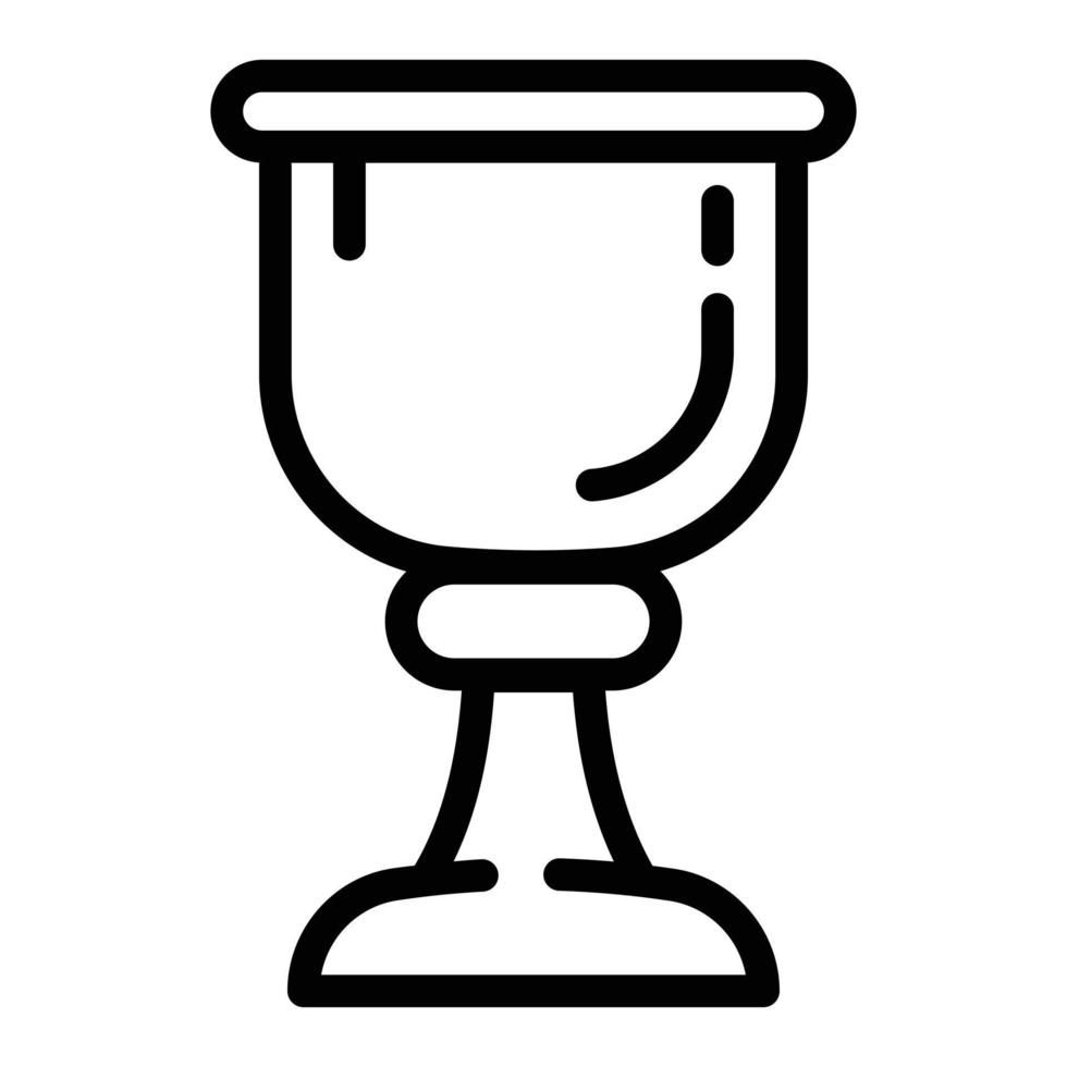 icono de copa de vino, estilo de esquema vector