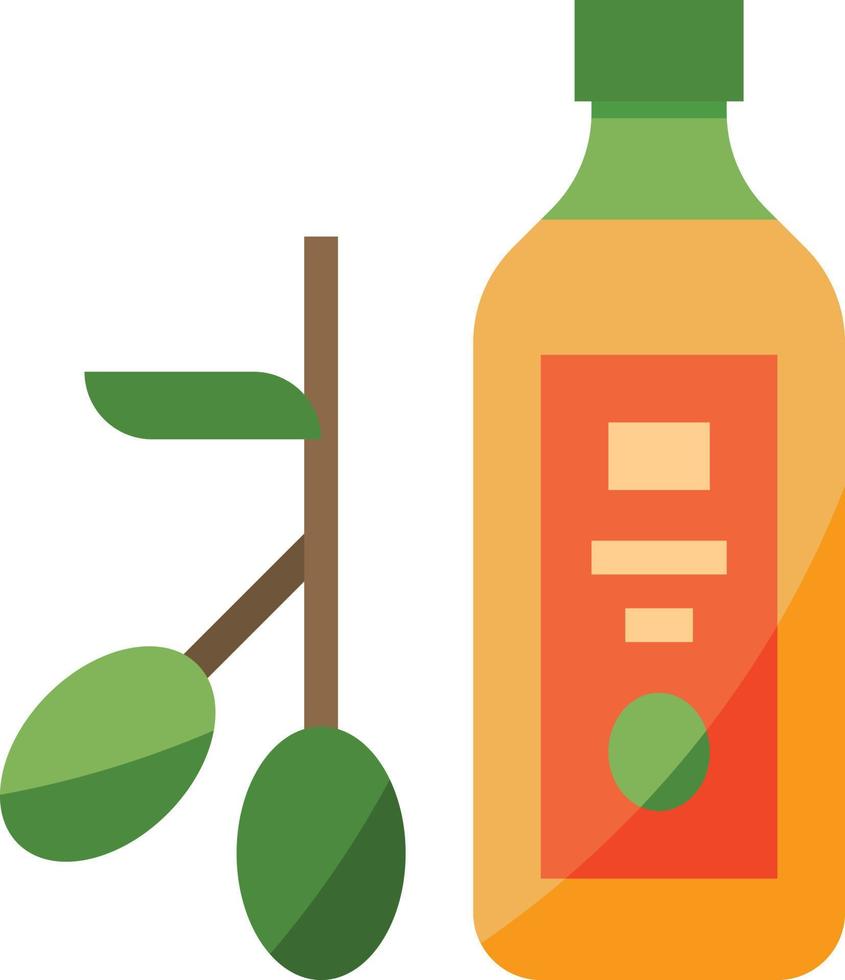 Nutrición de la dieta del aceite de oliva - icono plano vector