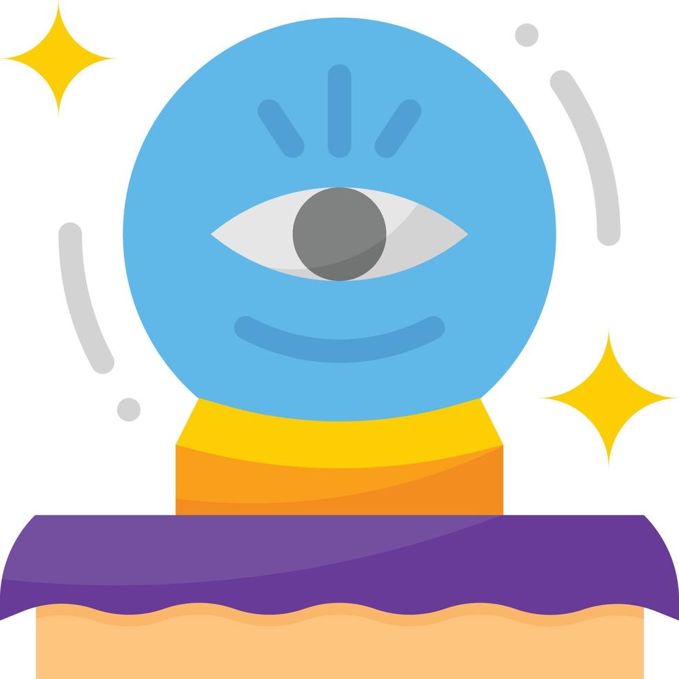 fortune teller gypsy crystal entertainment - flat icon vector